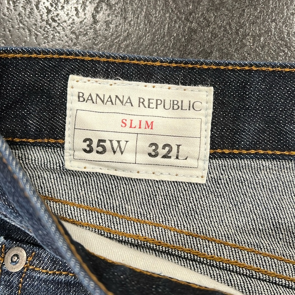 Banana Republic Slim Medium Wash Men’s Denim Jeans Size 35x32 - Picture 4 of 10